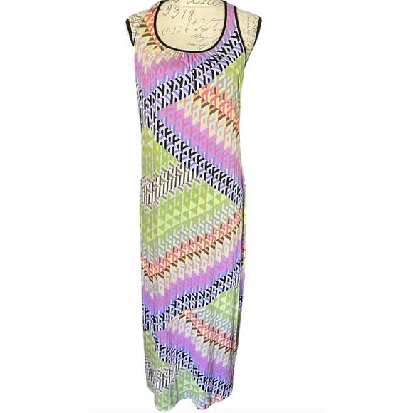 Calvin Klein Casual Maxi Dress multi colored size 10 - Picture 1 of 8